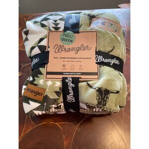 Wrangler Full/Queen Reversible Lush Blanket 90x90 New Design